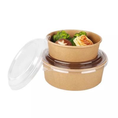 O PE alinhou a bacia de salada descartável do papel de embalagem de 850ml Compostable para ir salada do recipiente de alimento que empacota recipientes de alimento quentes