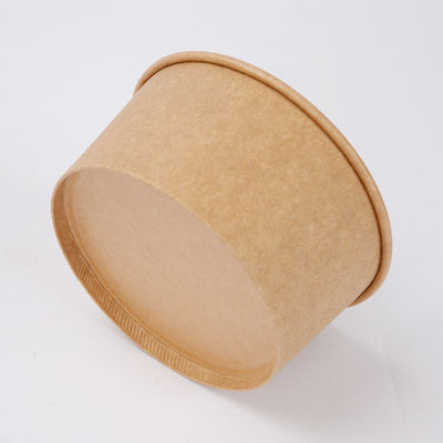 De papel amigável do produto comestível 350gsm 44oz Eco rola bacia de papel Compostable da sopa com tampa